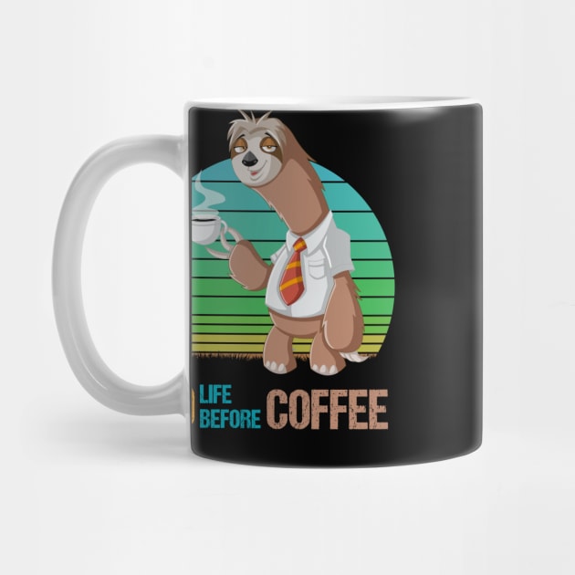 No Life Before Coffee Vintage Retro coffee lovers Funny Gift by SweetMay